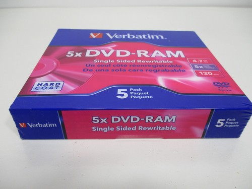 Verbatim DVD-RAM 4.7gb 5x Speed - 5 disc Pack - New Sealed Hard Coat - Picture 3 of 6
