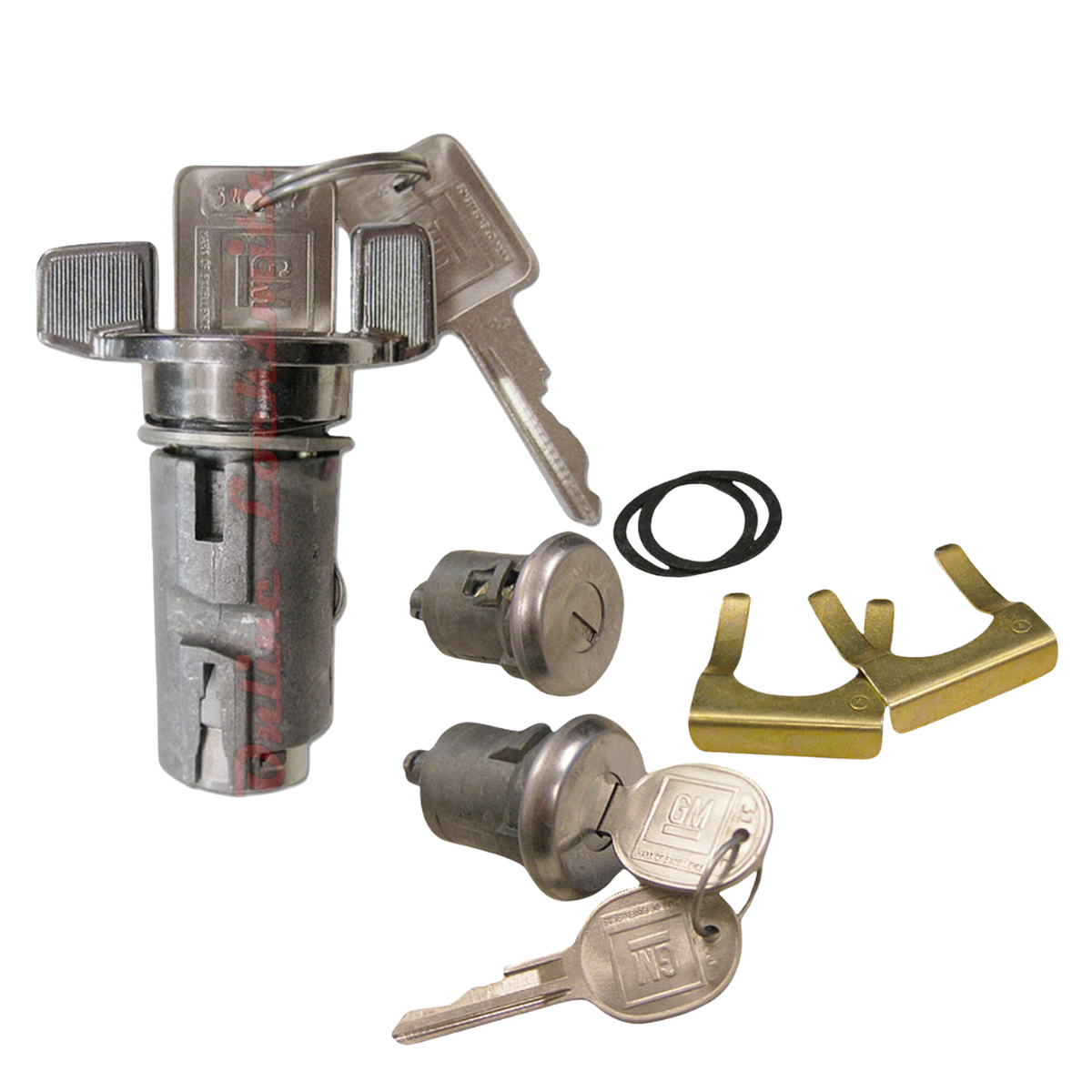 aページ New Ignition and Door Lock Cylinder Set with Keys GM Logo For