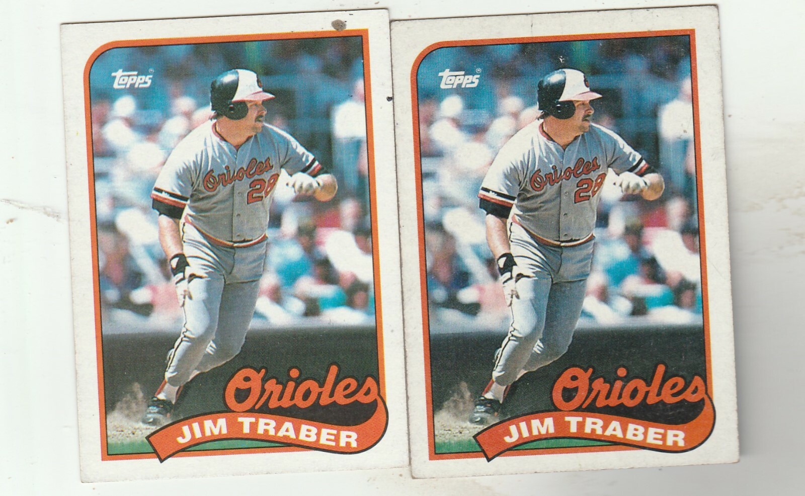 FREE SHIPPING-MINT-1989 Topps #124 Jim Traber Orioles-2 CARDS PLUS BONUS CARDS