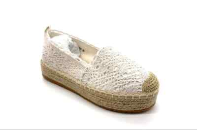 Espadrillas donna platform in corda e tessuto pizzo BIANCO | eBay