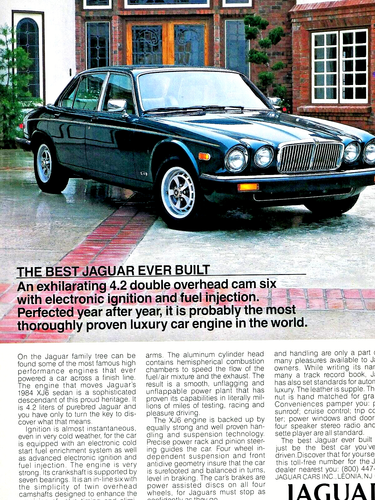 1984 Jaguar XJ6 Vintage The Best Jag Ever Built Original Print Ad 8.5 x 11 " - Picture 5 of 5