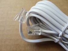 7 Foot Modular Phone/Telephone Wire Line Flat Cord/Cable RJ11 6P4C WHITE 7' 7ft.