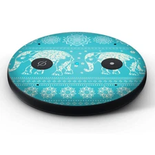Vinyl Decal Skin for Amazon Echo Input - Blue Elephant Pattern Print