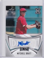 2021 Leaf Draft Mitchell Bratt Auto Prospect Autograph Texas Rangers