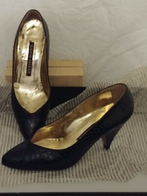 Alligator Leather Shoes 7.5B Women Made in Italy Low Heels