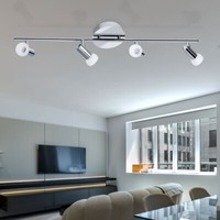 Spotlampe Spotleuchte Deckenlampe 4 Flammig Spots Flexibel Chrom Weiß Led L 78Cm
