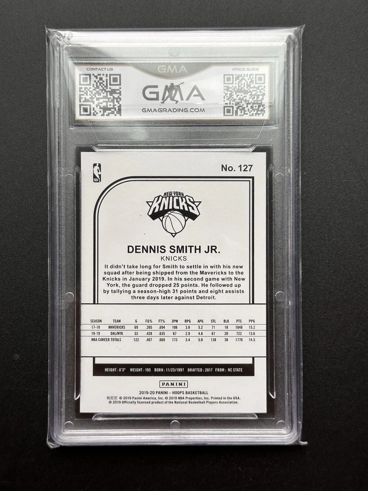 DENNIS SMITH JR 2019-20 Hoops DOLLAR TREE Yellow #127 GMA 10 GEM MINT - Image 2 of 2