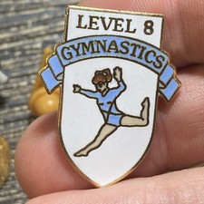 Level 8 Gymnastics Lapel Pin Hat Jacket Vest EUC K468