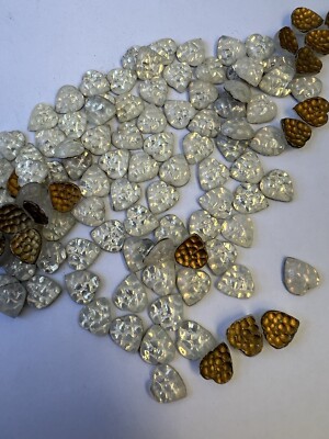 11x10 MM WEST GERMAN VINTAGE OPAL HEART FOILED SEMI FLAT BACK 72 Pcs)