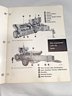 USED SET-UP INST BOOK FOR MCCORMICK NOS 55-T & 55-W BALERS 1010080R1