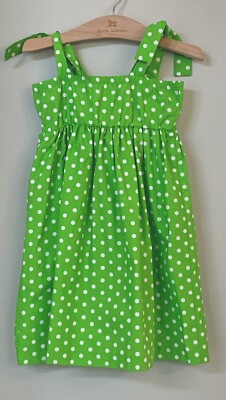 Kelly's Kids Dress Green White Polka Dot Spring Summer Dress Toddler 4-5 XS  S | eBay