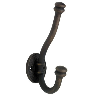 (5 Pack) 6-2/3 inch Jumbo Hammered Hook Oil Rubbed Bronze