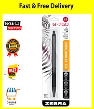 Zebra Pen G-750 Retractable Gel Pen Brass Barrel, Medium Point, 0.7mm, Black Ink