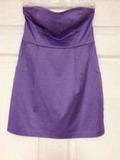 21 Women's Dress Size Large Purple Strapless Zip Back Empire Waist 59