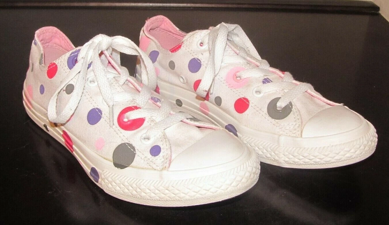 Sneakers Juniors Converse All Star con pois multicolore da ragazza taglia 4