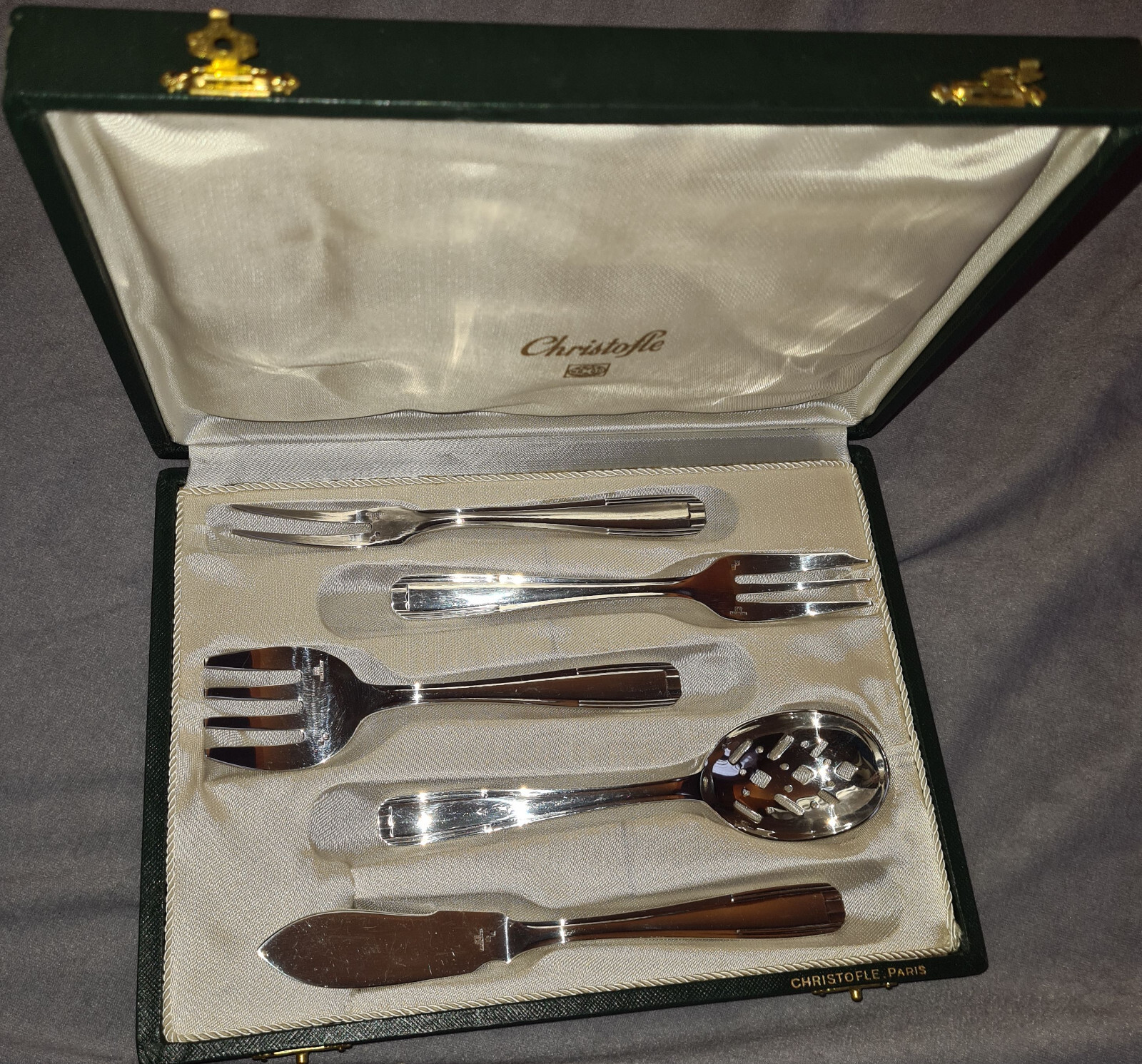 Christofle Art Deco Alfénide Silver Hors d'Oeuvre Cutlery Set