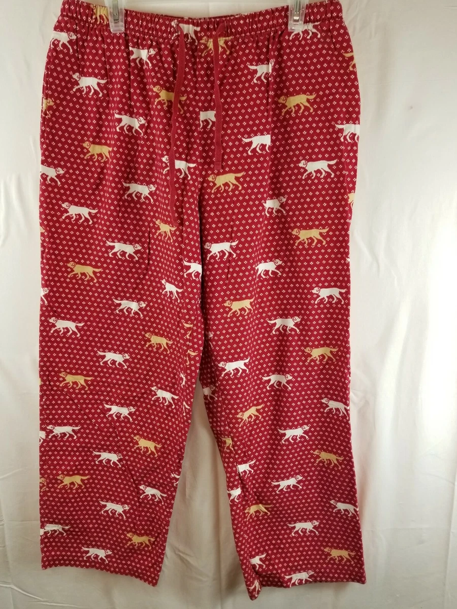 LL Bean LARGE Red Flannel Diamond Hunting Dog Lounge Pajama Pants