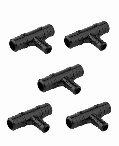 5 PCS EFIELD Poly PPSU Barb Pex Poly Crimp Fitting 3/4" X 3/4" X 1/2" Tee, NSF