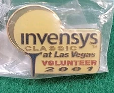 PGA Tour 2001 Invensys Classic at Las Vegas Volunteer Hat Jacket Lapel Pin ~ NEW