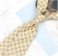 New Classic Polka Dot Brown Beige JACQUARD WOVEN 100 Silk Men's Necktie Tie