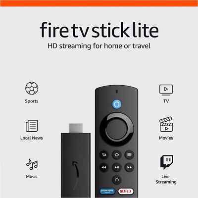 Amazon Fire TV Stick Lite, Free And Live TV, Alexa Voice Remote Lite, Smart Home