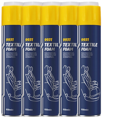 5x650 ml MANNOL TEXTILE FOAM POLSTERSCHAUMREINIGER POLSTERSCHAUM TEPPICH SITZE