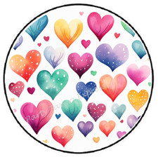 WATERCOLOR HEART PATTERN VALENTINE ENVELOPE SEALS LABELS STICKERS PARTY FAVORS