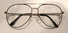 Vintage ELITE Spartan Gold/Black Matte 54/15 Aviator Eyeglass Frame NOS #S40