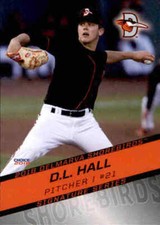 2018 Delmarva Shorebirds Choice #12 D.L. Hall Valdosta Georgia GA Baseball Card