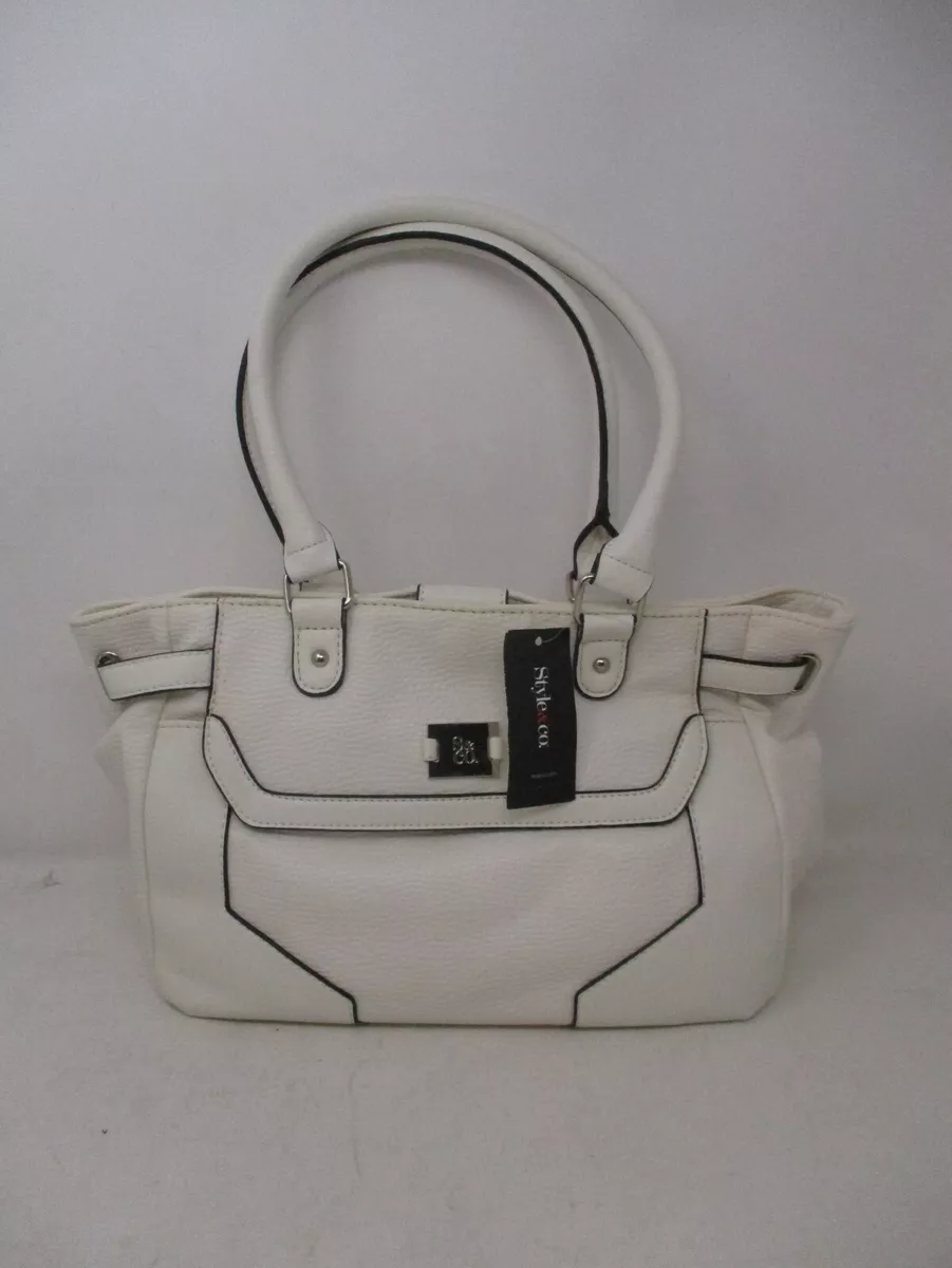 Style Co Pebbled Satchel Bag White