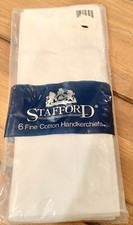 New Unopened Stafford 6-Permanent Press Handkerchiefs,16" x 16"