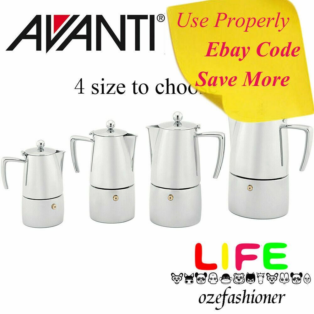 AVANTI Stove Top Art Deco Espresso Coffee Maker Size To