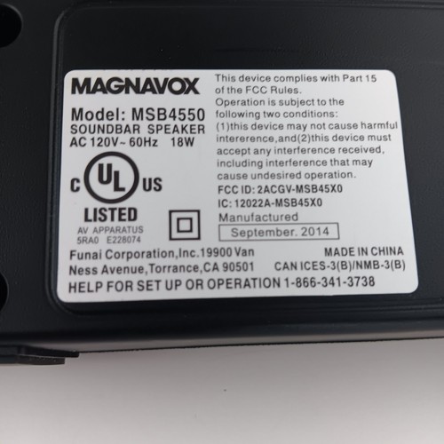 Magnavox Sound Bar Model MSB 4550 - Picture 13 of 14