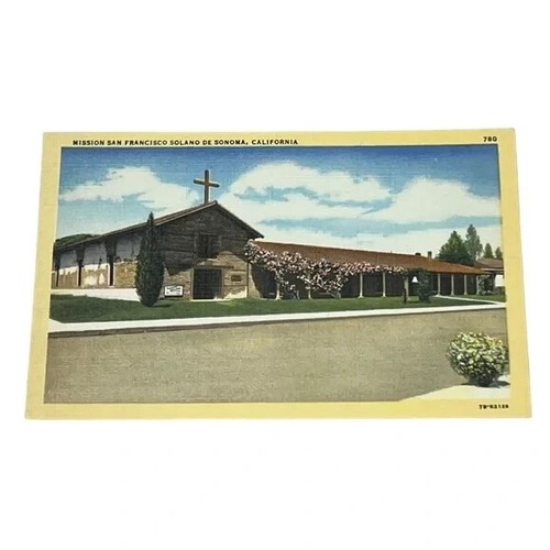 Postcard Mission San Francisco Solano de Sonoma California Vintage A772