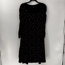 Hatch Stevie Maternity Midi Dress Size 0 Black Red Floral Square Neck USA