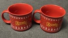 KAHLUA ceramic Mug Christmas Holiday Red Xmas Trees Snowflakes 16 Oz set of 2  — photo 1