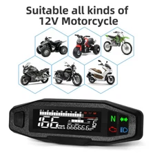 Universal Motorcycle LCD digital speedometer Waterproof instrument Mileage meter