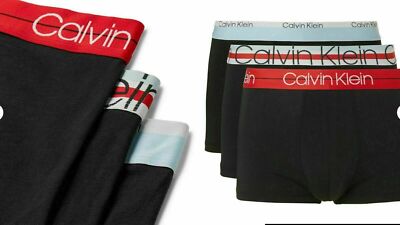 CALVIN KLEIN UNDERWEAR 3 PACK STRETCH COTTON UNTERWÄSCHE THREE BOXER BRIEFS S