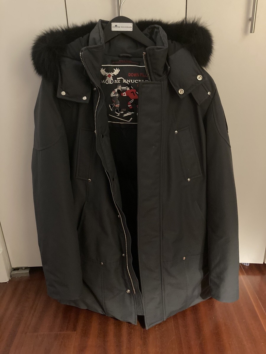 Moose knuckles Men Stirling Parka Granite Black color Size medium