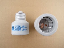 Lot of 2 ADL D365 Lamp Light Socket Extender Porcelain - Medium Base - UL Listed