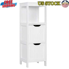 Wooden Storage Cabinet W/ 2 Drawers Multifunctional Organizer Bathroom New
