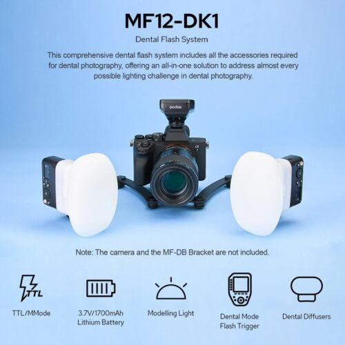 Godox MF12-DK1 Dental TTL Makro Blitzlicht Speedlite Dual Head für Sony Kamera - Bild 1 von 8