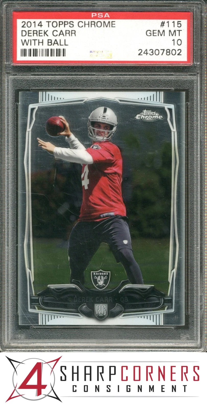 Derek Carr trading card