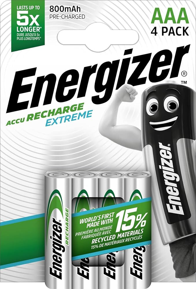 4 batterie ministilo AAA  ricaricabili NiMH  700 mAh ENERGIZER