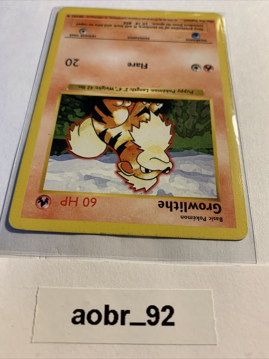Growlithe Pokemon Card Base Set Shadowless | eBay