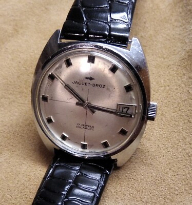 Jaquet Droz 1964 Cushion Uhr mit Datum, Handaufzug, präzise