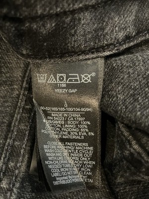 Yeezy GAP Balenciaga mensz L Padded Denim Jacket “Grey Wash