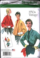 1319 UNCUT Simplicity Sewing Pattern Misses Set of 1950s Vintage Jackets Bolero