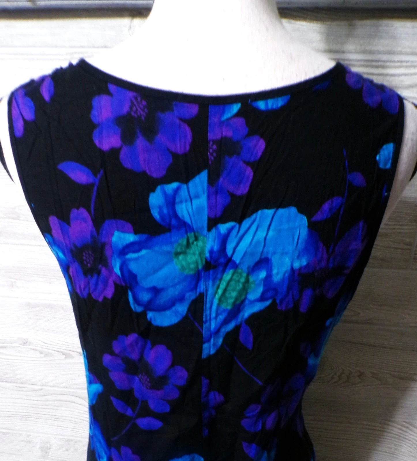 VETEMENTS Y2k Maxi Abito Grande Nero Floreale Blu Viola Tropicale 2 Spacchi Dark Fairy Rayon