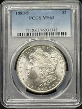 1880 S Morgan Silver Dollar PCGS MS-63
